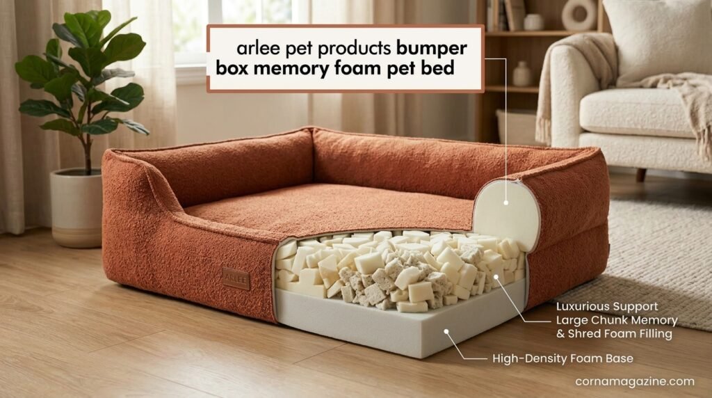 arlee pet products bumper box memory foam pet bed